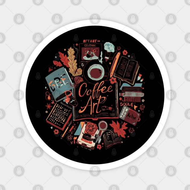 Study Desk Essentials Coffee & Books Magnet by SR8891